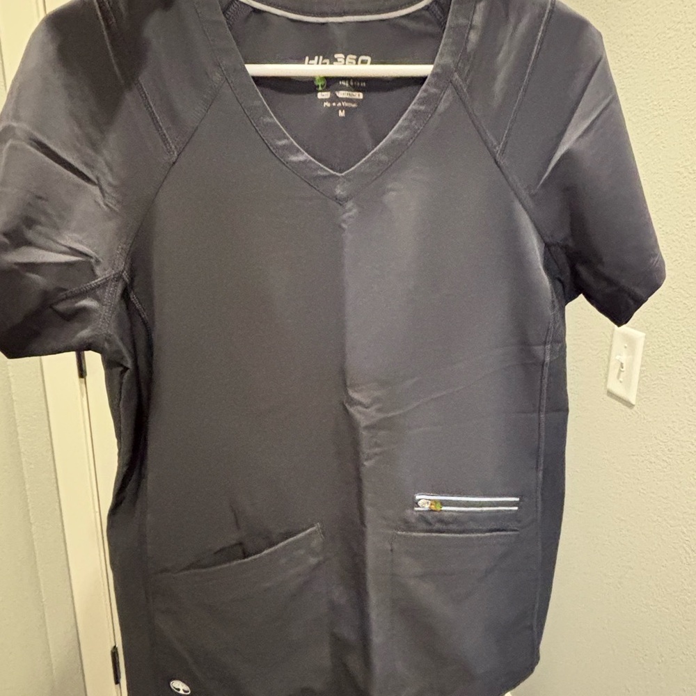 Dark gray V-Neck Scrub Top